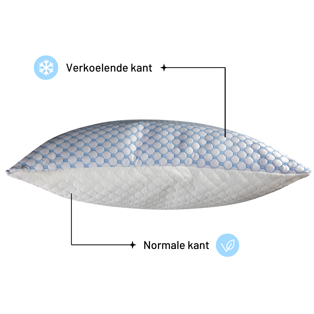 Koudschuim kussen | Ontvang een extra warm-koud kussenhoes  | Mét ICE technologie | Pas hem zelf aan | Zacht en luchtig met Memory Foam | Zentix