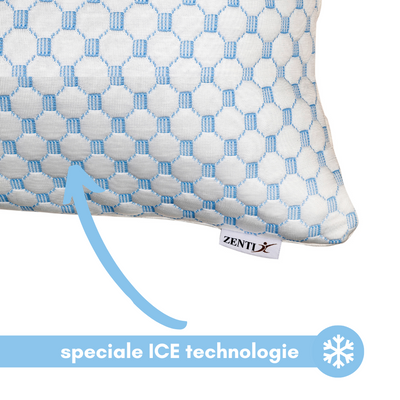 Koudschuim kussen | Mét ICE technologie | Pas hem zelf aan | Perfecte ondersteuning met Memory Foam | Zentix